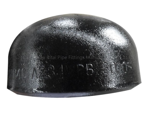 ASTM B16.25 B16.9 A234 GR.WPB Black Pipe Fitting Cap ASME SCH40 3.68mm 3.91mm
